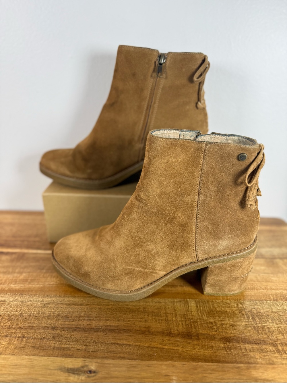 UGG Corine Ankle Boots Chestnut Suede Size 10
